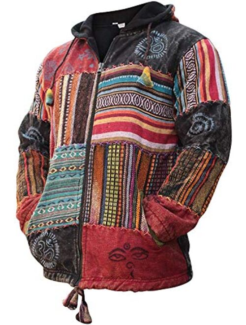 Shopoholic Fashion Unisex Patchwork Festival Hippie Hoodie Jacket