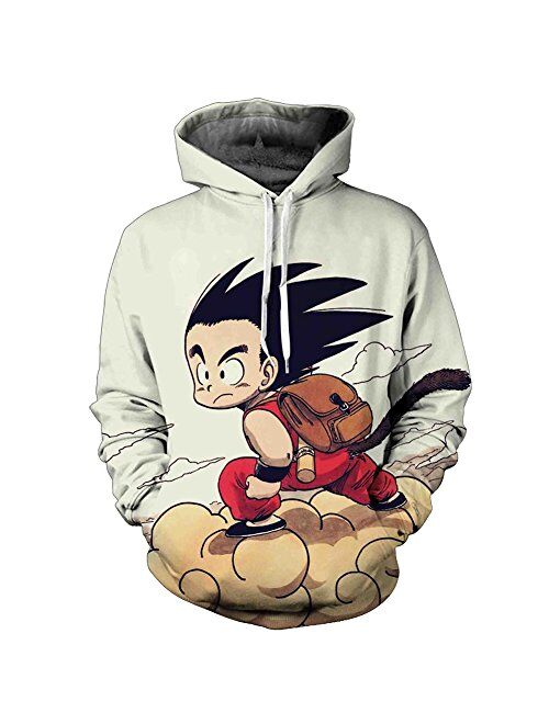 Yangxinyuan Unisex Hoodies Dragon Ball Z Goku 3D Print Pullover Sportswear Sweatshirt Tops