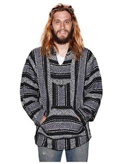 Baja Joe Eco-Friendly Woven Striped Pullover Baja Hoodie