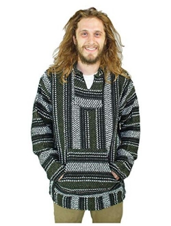 Baja Joe Eco-Friendly Woven Striped Pullover Baja Hoodie