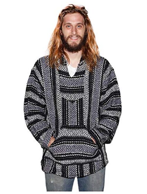 Baja Joe Eco-Friendly Woven Striped Pullover Baja Hoodie