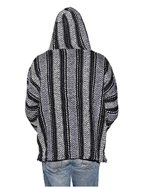 Baja Joe Eco-Friendly Woven Striped Pullover Baja Hoodie