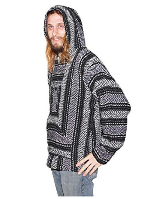 Baja Joe Eco-Friendly Woven Striped Pullover Baja Hoodie