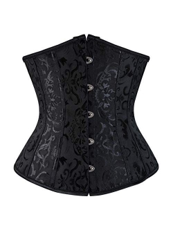 Kranchungel Women's Vintage Underbust Corset Bustier Waist Cincher Bodyshaper