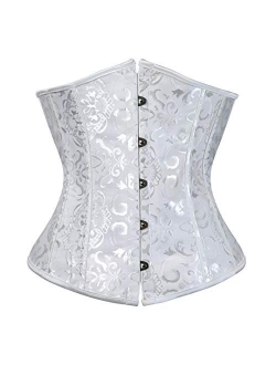 Kranchungel Women's Vintage Underbust Corset Bustier Waist Cincher Bodyshaper