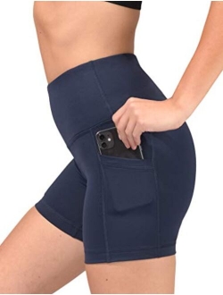 - High Waist Power Flex Yoga Shorts with Side Pocket