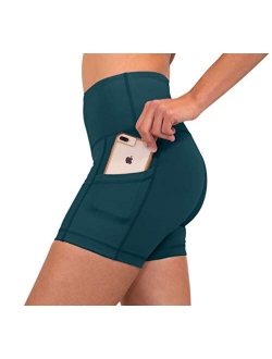 - High Waist Power Flex Yoga Shorts with Side Pocket