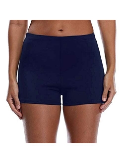 Tournesol Women's Swim Shorts High Waist Boy Shorts Boardshorts Beach Bikini Tankini Swimwear Boy Leg Bottoms