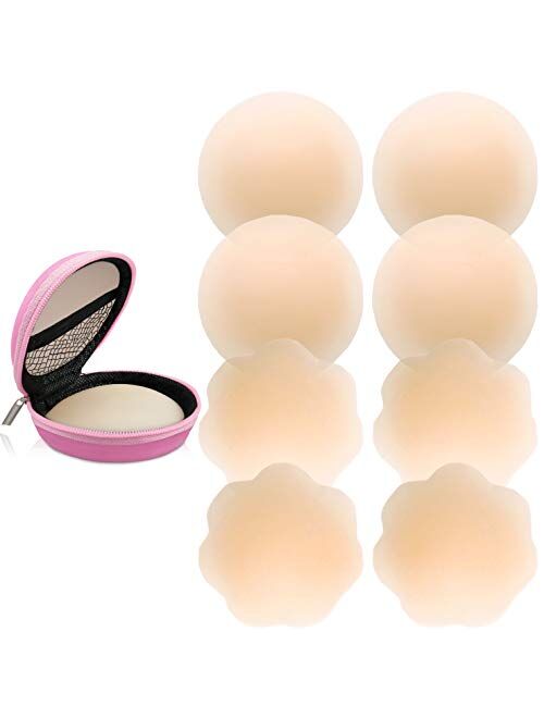 Buy QUXIANG 4 Pairs Pasties Women Nipple Covers Reusable Adhesive