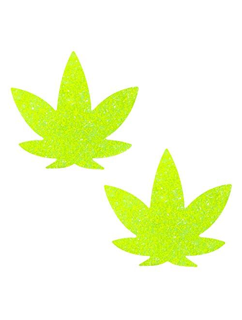 Neva Nude Dope AF Weed Leaf Nipztix Pasties Nipple Covers, Medical Grade Adhesive, Waterproof, Made in USA