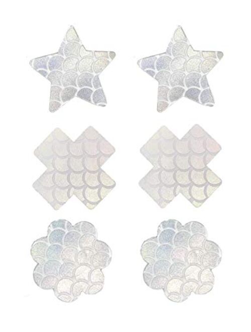 Ypser 6 Pairs Nipple Covers Disposable Pasty Self Adhesive Satin Bra Pad Pasties for Women