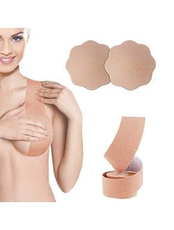 FJYQOP Silicone Nipple Covers - 5 Pairs, Women's Reusable Adhesive