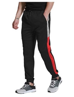 TBMPOY Men's Running Jogger Athletic Pants Slim Fit Sweatpants Gym Tapered Pants