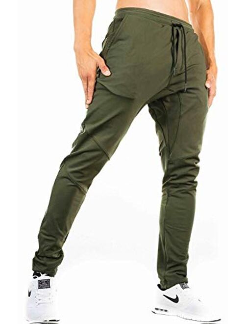 TBMPOY Men's Running Jogger Athletic Pants Slim Fit Sweatpants Gym Tapered Pants