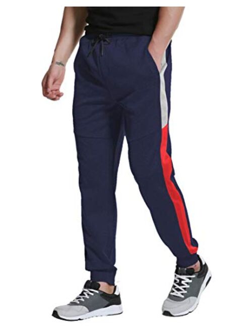 TBMPOY Men's Running Jogger Athletic Pants Slim Fit Sweatpants Gym Tapered Pants