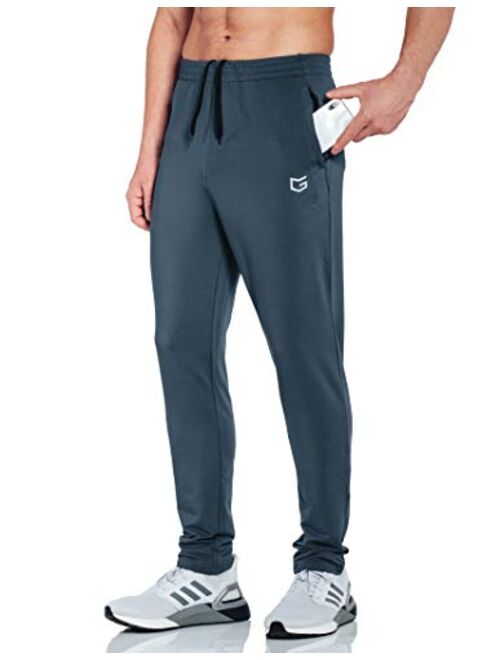 G Gradual Men's Sweatpants with Zipper Pockets Tapered Track Athletic Pants for Men Running, Exercise, Workout