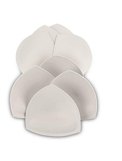 Bra Pad Inserts 4 Pairs,Sermicle Bra Pads Sewn Padded for Sports Bra A/B or C/D,D/E Cup Beige or Black, White Optional