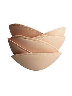 Bra Pad Inserts 4 Pairs, Bra Pads Sewed Massaged For Sports Bra A/b Or C/d  Cup Beige Or Black Optional
