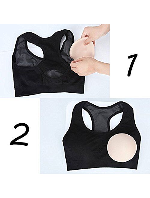 TopBine 3 pairs Round Soft Bra Inserts Pads Removable Sport Bra Cups inserts Mastectomy Bra Inserts For Bikini Top Swimsuit