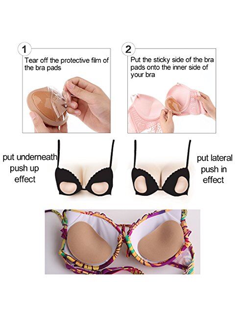 FANMAOUS 5 pairs Women's Triangle Bra Pads Inserts Removable Push Up Sports  Bra Cups Replacements For Bikini Top Swimsuit