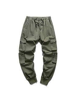 Nantersan Men's Casual Elastic Waist Jogger Pants Cargo Pants Ankle Length Pants