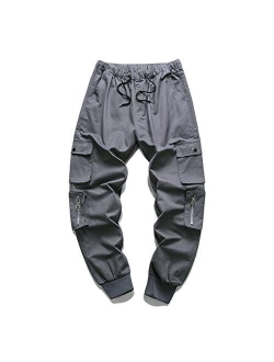 Nantersan Men's Casual Elastic Waist Jogger Pants Cargo Pants Ankle Length Pants