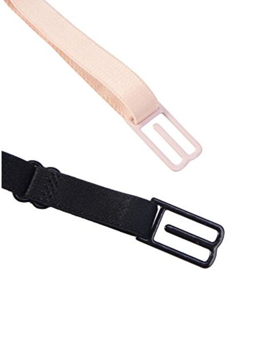 eBoot 6 Pieces Non-slip Bra Straps Elastic Adjustable Bra Strap Holder with 9 Pieces Bra Clips