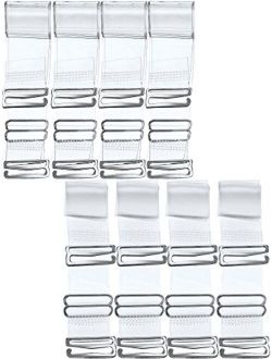 Hestya 8 Pairs Clear Bra Straps, Invisible Soft Clear Replacement Bra Shoulder Straps for Women