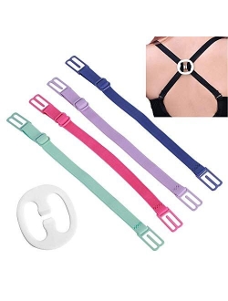 CAKYE Women's 5Pcs Non-slip Elastic Bra Strap Holder Clips