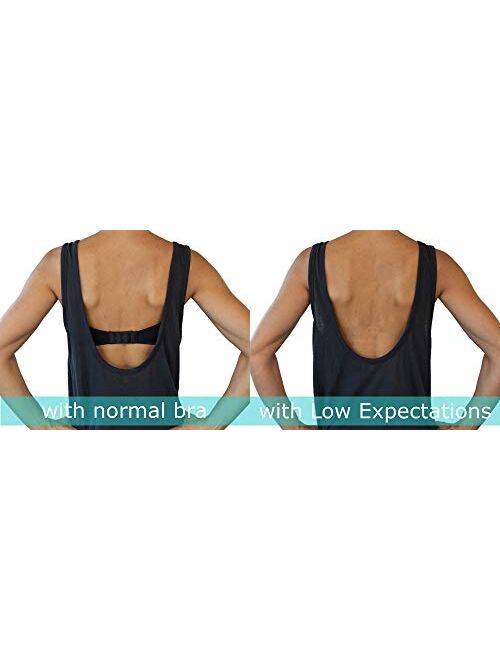 Fashion First Aid Women's Low Expectations Low Back Bra Converters for Plunging Backless Dress Top, Adjustable