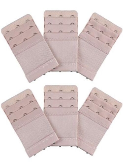 Bememo 6 Pieces Women's Bra Extenders Elastic Stretchy Bra Extension Strap for Girls Favors, 3 Rows x 3 Hooks