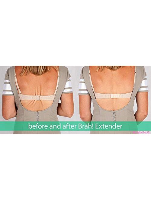 Fashion First Aid Brah! Extender: Bra Band Extension, 3 Pack (White, Beige, Black) - Holiday Weight Gain