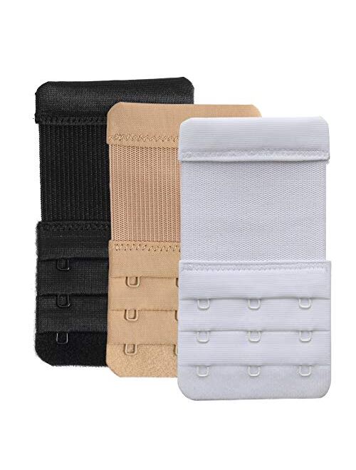 YARBAR Bra Extender 3 Hook Womens Bra Strap Extenders Pack of 3 Soft Comfortable