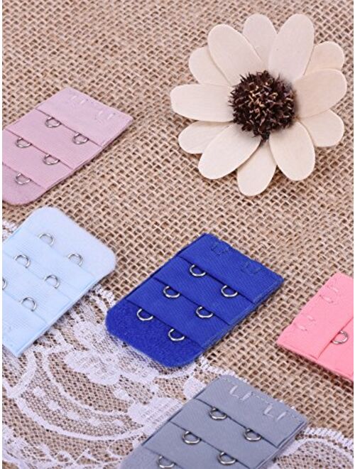 eBoot 18 Pieces Bra Strap Extender Bra Extension Straps, 3 Row 2 Hook, 18 Color