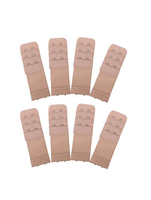 Senkary 8 Pieces Bra Extender 2 Hook 3 Row Elastic Bra Strap Extender Bra Extension for Women Lady