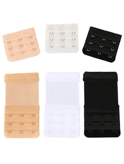 Closecret Women's Assorted Bra Back Strap Extenders With 1 to 3 Hook Optional