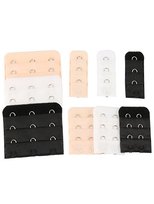 Closecret Women's Assorted Bra Back Strap Extenders With 1 to 3 Hook Optional