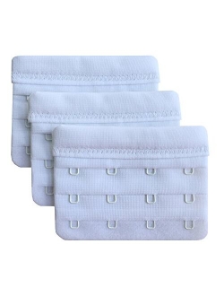 Chanie Women Pack of 3 Soft Comfortable 4 Hooks Bra Extender,2.4"x 3.0"