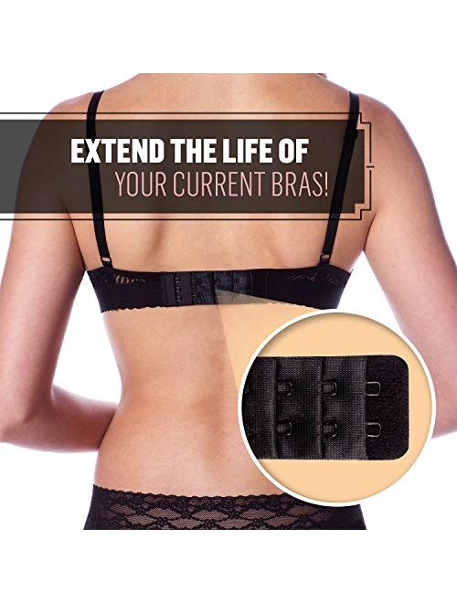 Coco's Closet Bra Extender 2 Hooks Band Extension - Soft Comfortable Adjustable for Plus Size - Womens Bras Accessories