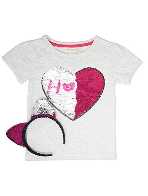 HH Family Glitter Flip Sequin Girl's T-Shirt Top Short/Long Sleeve, Fleece Jacket, Leggings 3-14 Years