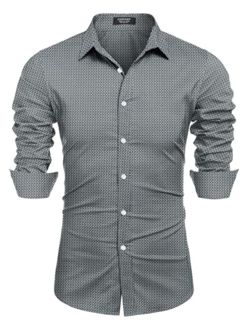 COOFANDY Men's Muscle Fit Untucked Shirts Fashion Dress Shirt Long Sleeve Casual Button Down Shirt