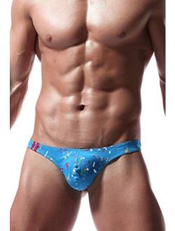 Newsywell Mens T-Back Thongs Cotton Low Rise Bikini Briefs Underwear