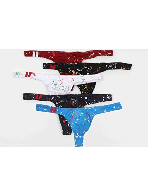 Newsywell Mens T-Back Thongs Cotton Low Rise Bikini Briefs Underwear