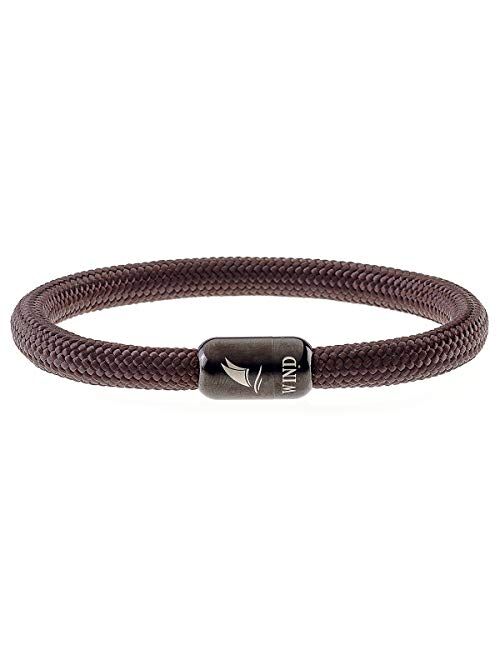 Wind Passion Stainless Steel Magnetic Clasp Durable Rope Cord Unisex Bracelet for Men Women