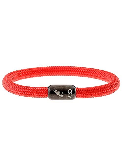 Wind Passion Stainless Steel Magnetic Clasp Durable Rope Cord Unisex Bracelet for Men Women