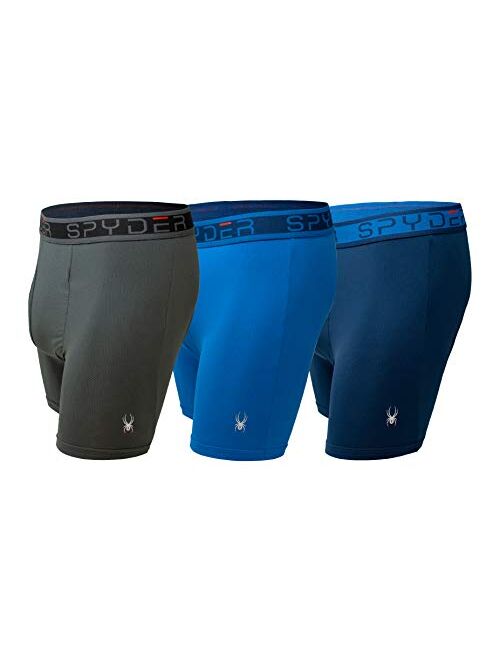 Spyder Performance Mesh Mens Boxer Briefs Sports Underwear 3 Pack W/Fly Front