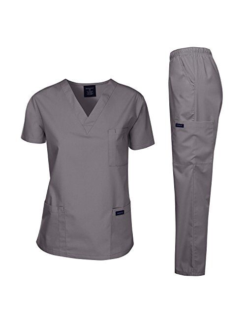 Dagacci Scrubs Medical Uniform Women and Man Scrubs Set Medical Scrubs Top and Pants