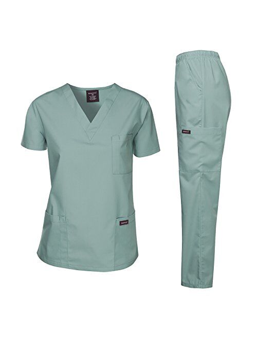 Dagacci Scrubs Medical Uniform Women and Man Scrubs Set Medical Scrubs Top and Pants