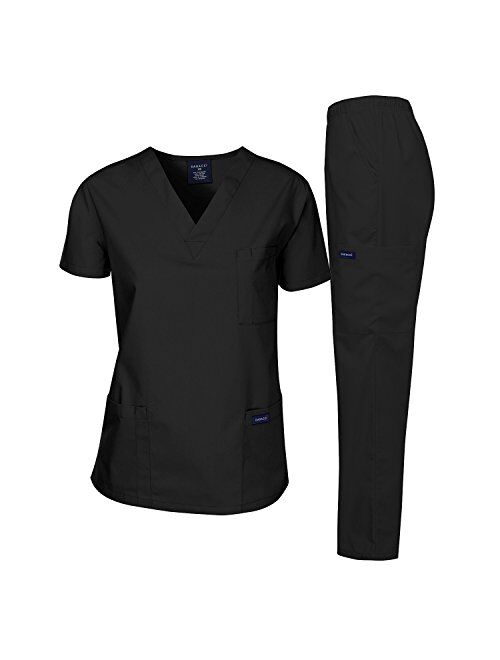 Dagacci Scrubs Medical Uniform Women and Man Scrubs Set Medical Scrubs Top and Pants