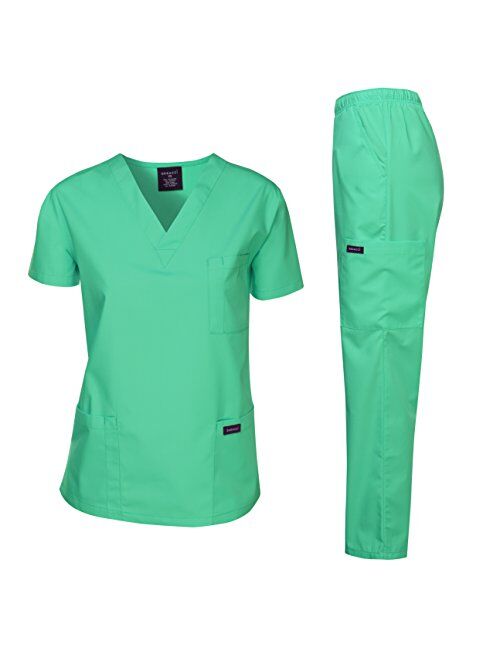 Dagacci Scrubs Medical Uniform Women and Man Scrubs Set Medical Scrubs Top and Pants